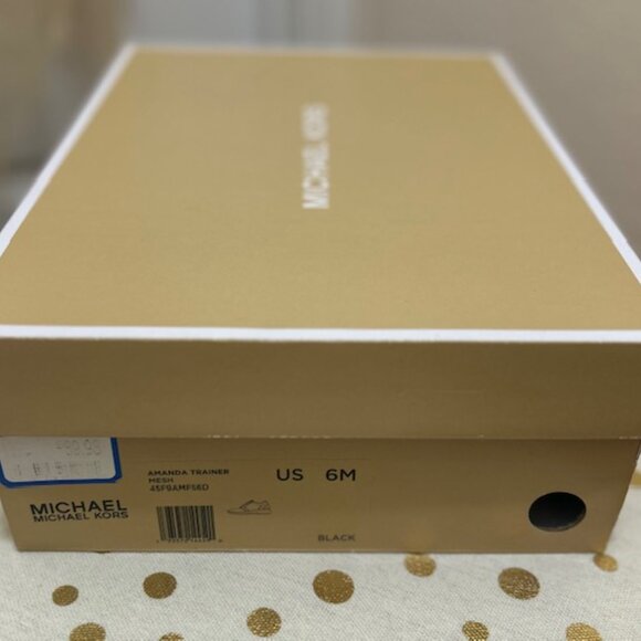 Michael Kors Amanda Mesh Trainers black with animal print (45F9AMFS6D). Size 6 - Picture 6 of 15